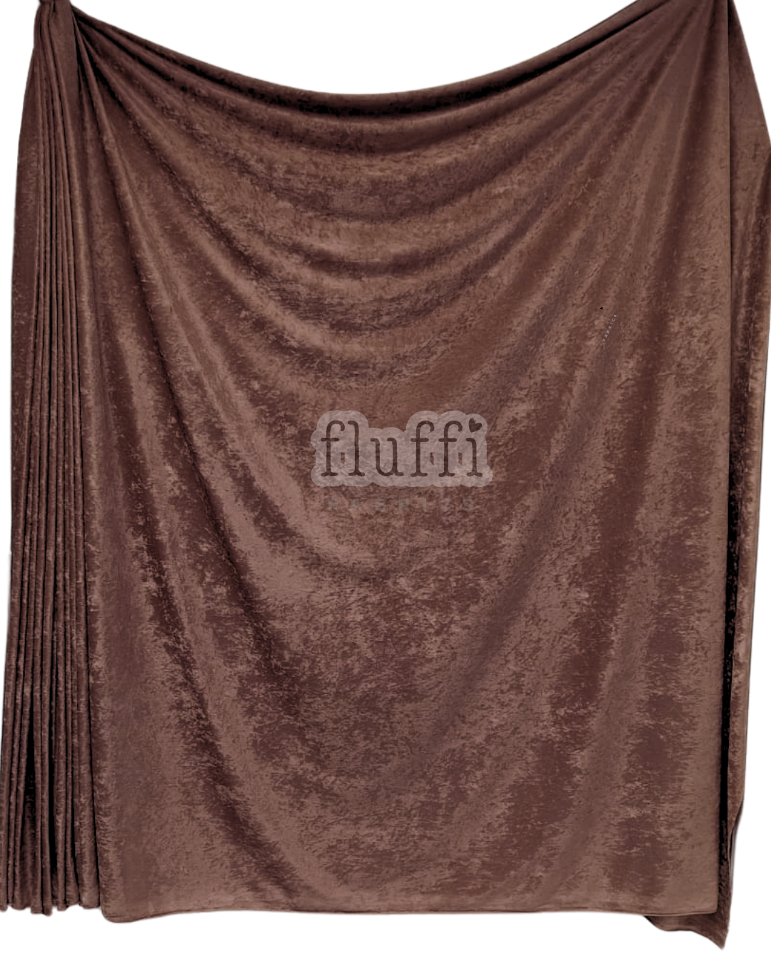 Crushed Velour Draping Decor Fabric Q156 Chocolate Brown