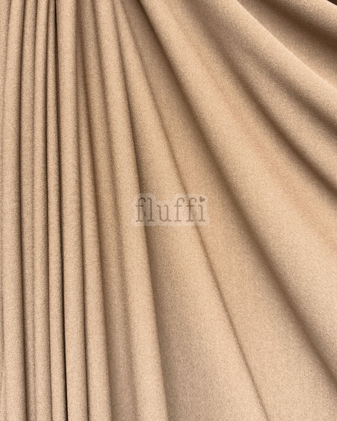 Scuba Crepe Stretch Jersey Dressmaking Fabric SQ181 Almond