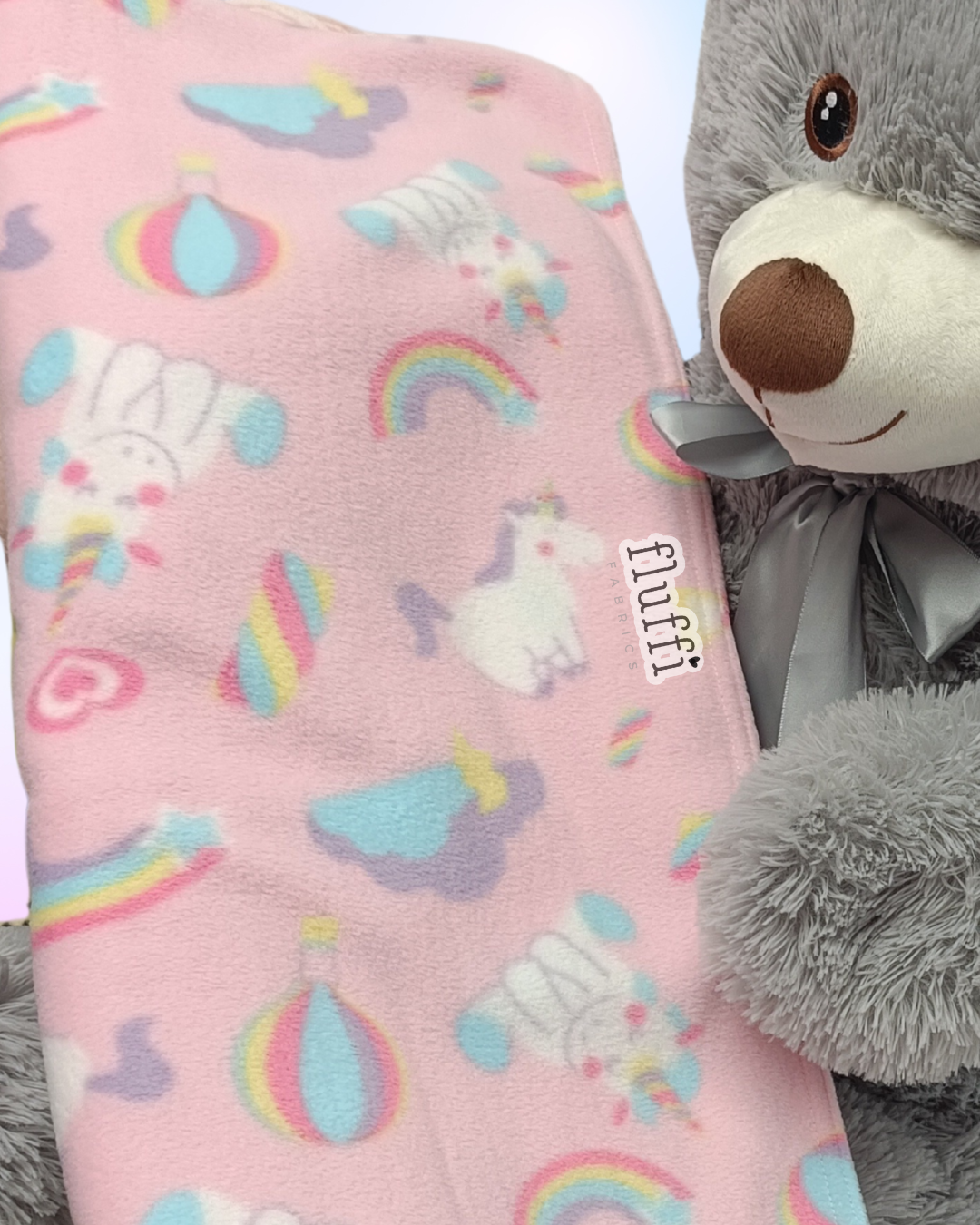Ready Made Blanket- Baby Pink Unicorns