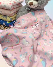 Ready Made Blanket- Baby Pink Unicorns