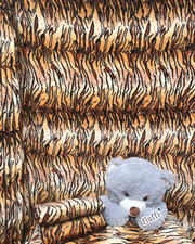 Polar Fleece Printed Anti-Pill Soft Washable Fabric - Brown Tiger