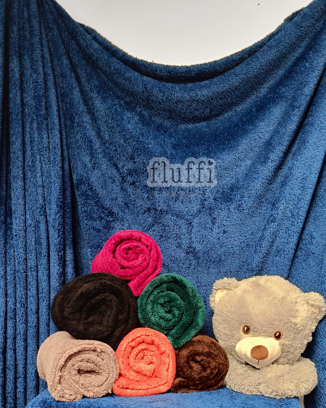 Fluffy Coral Pile Cuddle Plush Fleece- SQ453 Royal Navy