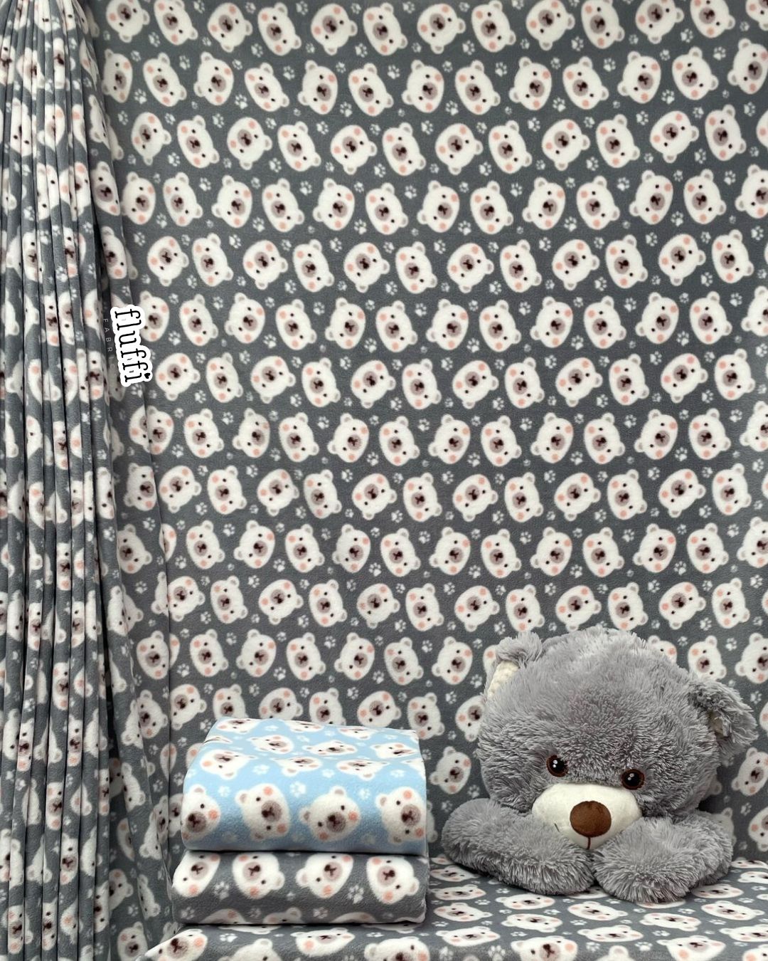 Polar Fleece Printed Anti-Pill Soft Washable Fabric- Cute Bears