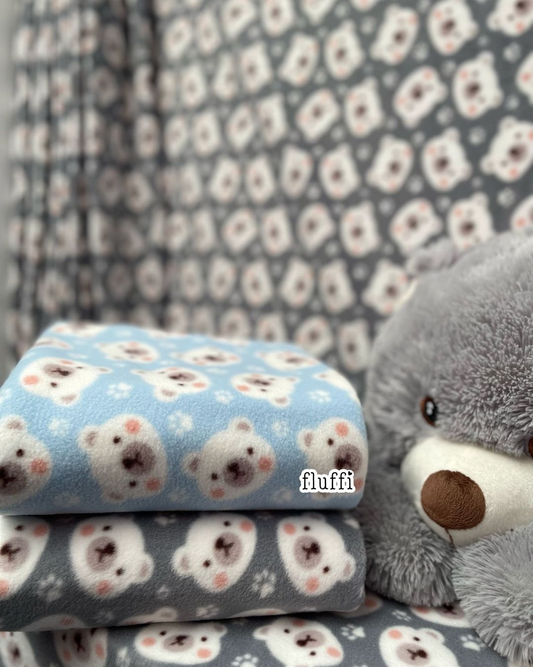 Polar Fleece Printed Anti-Pill Soft Washable Fabric- Cute Bears