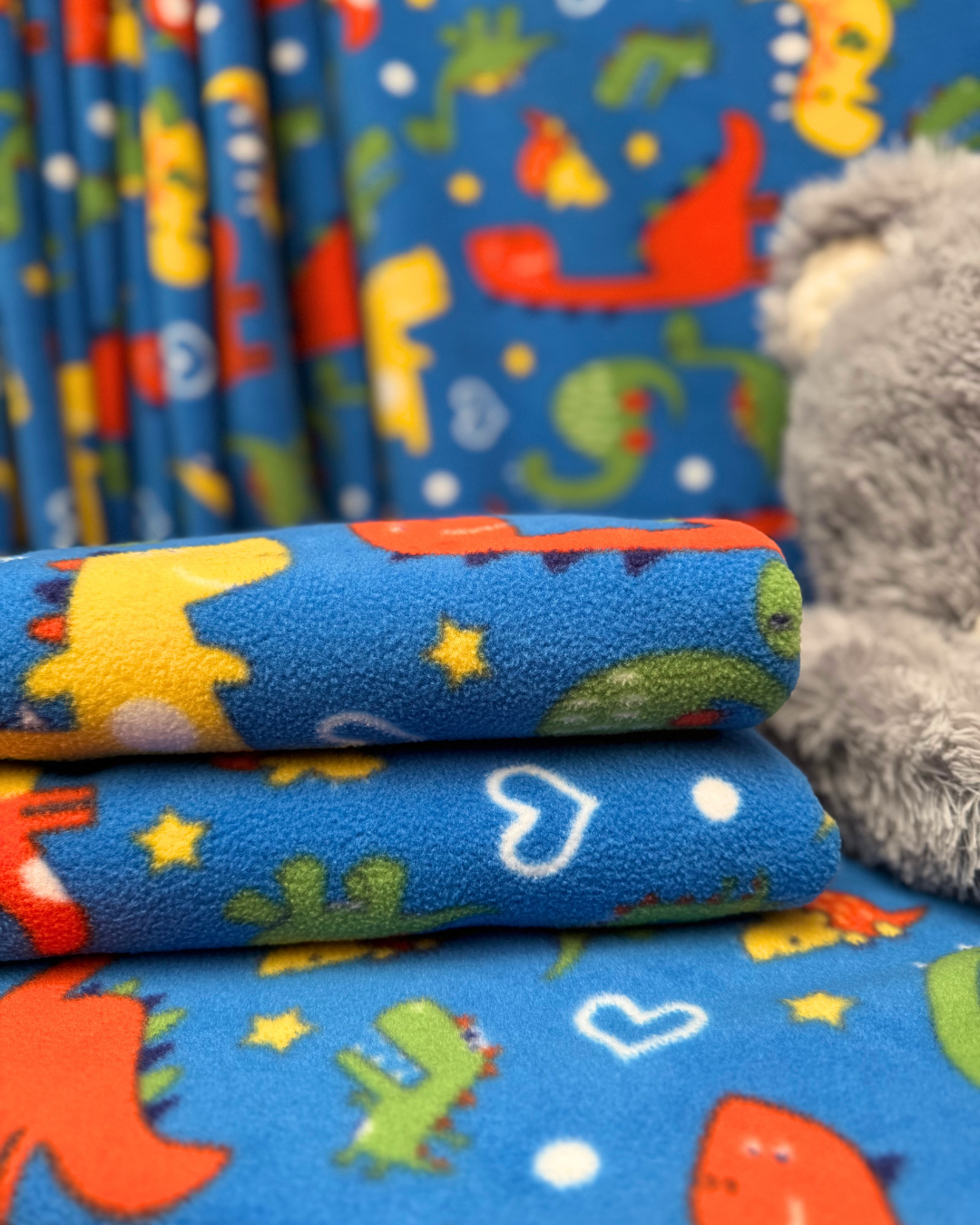 Polar Fleece Printed Anti-Pill Soft Washable Fabric - Dinosaur Park