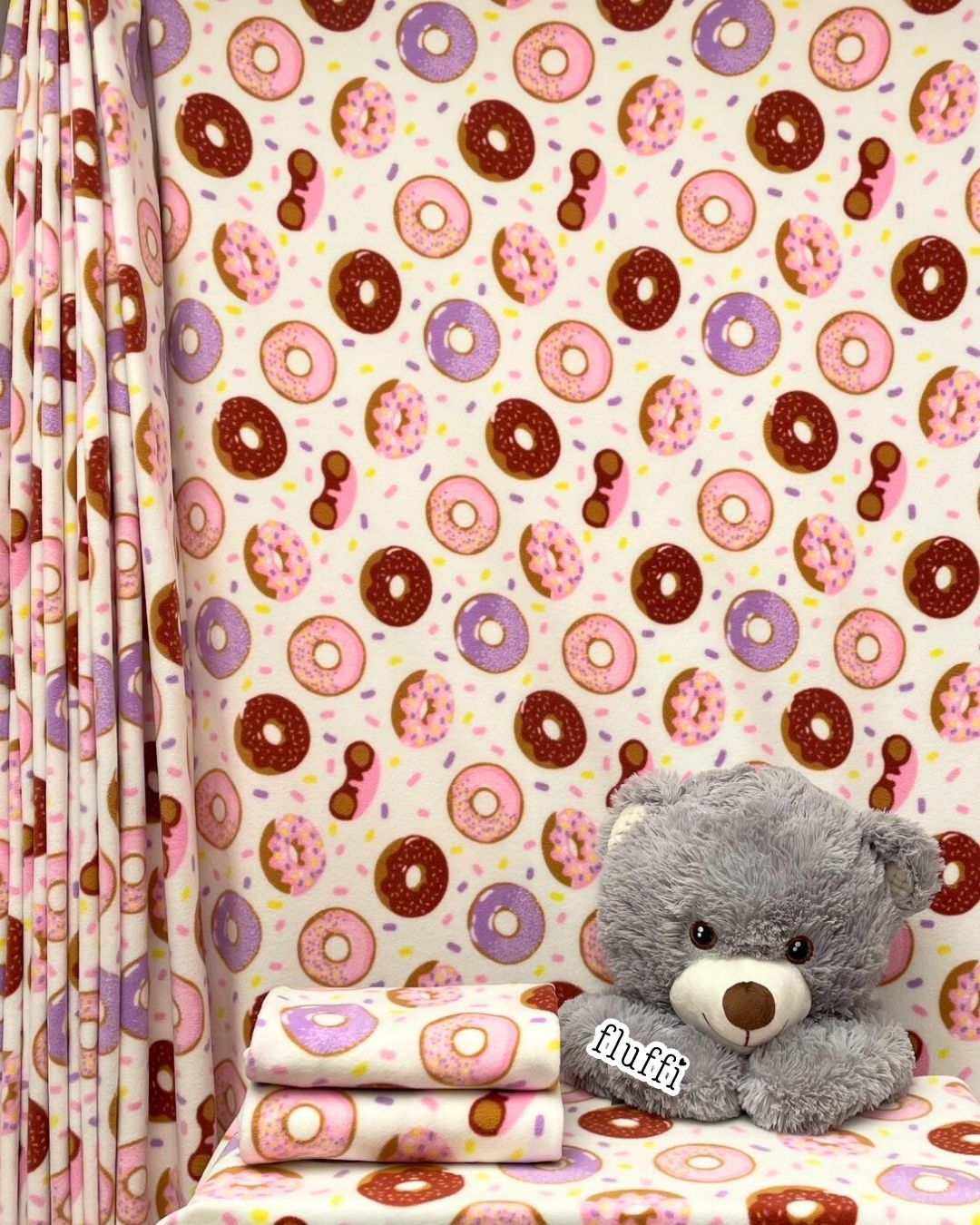 Polar Fleece Printed Anti-Pill Soft Washable Fabric - Doughnuts & Sprinkles