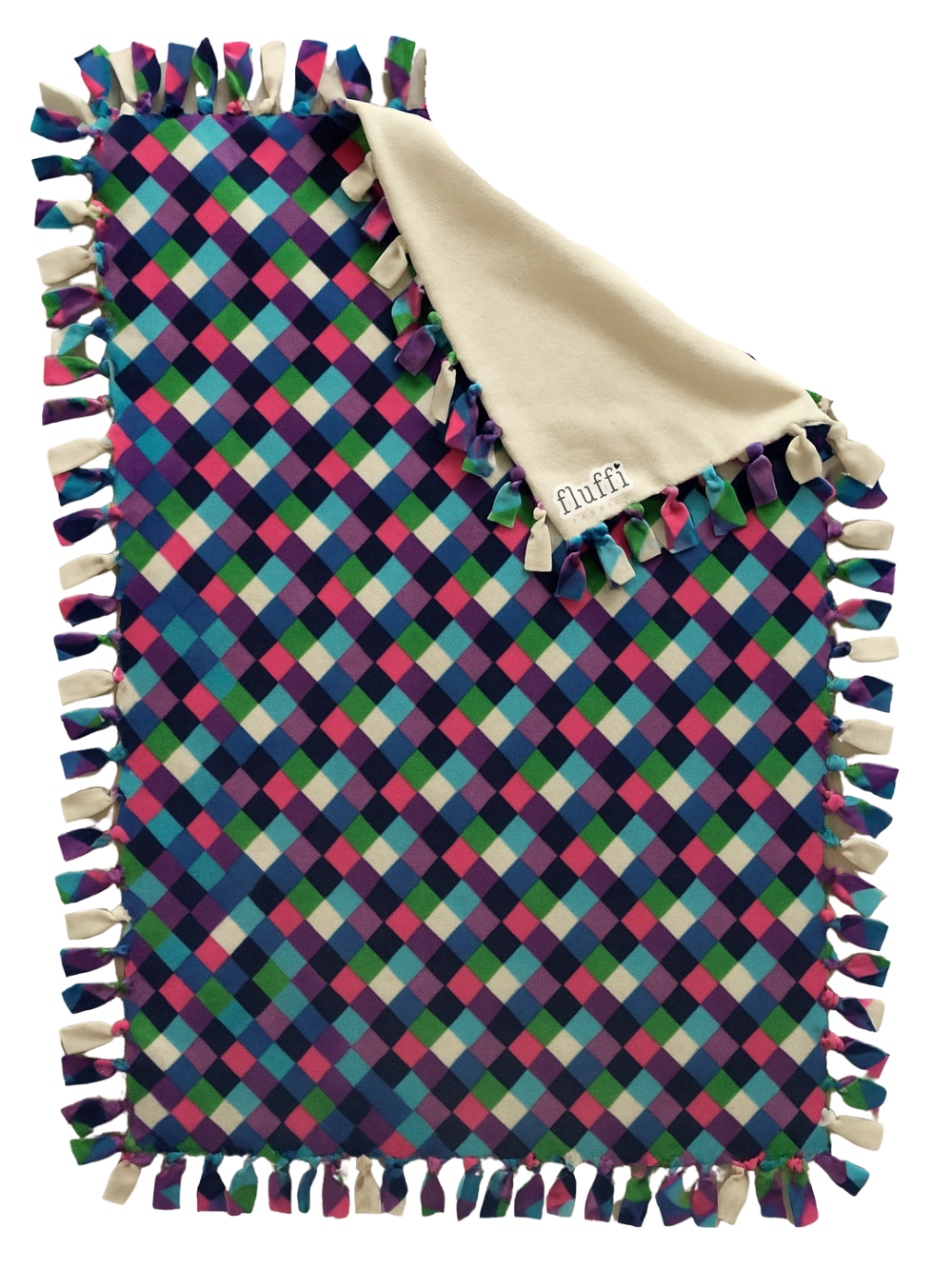 Make Your Own No Sew Blanket DIY Kit Purple Harlequin