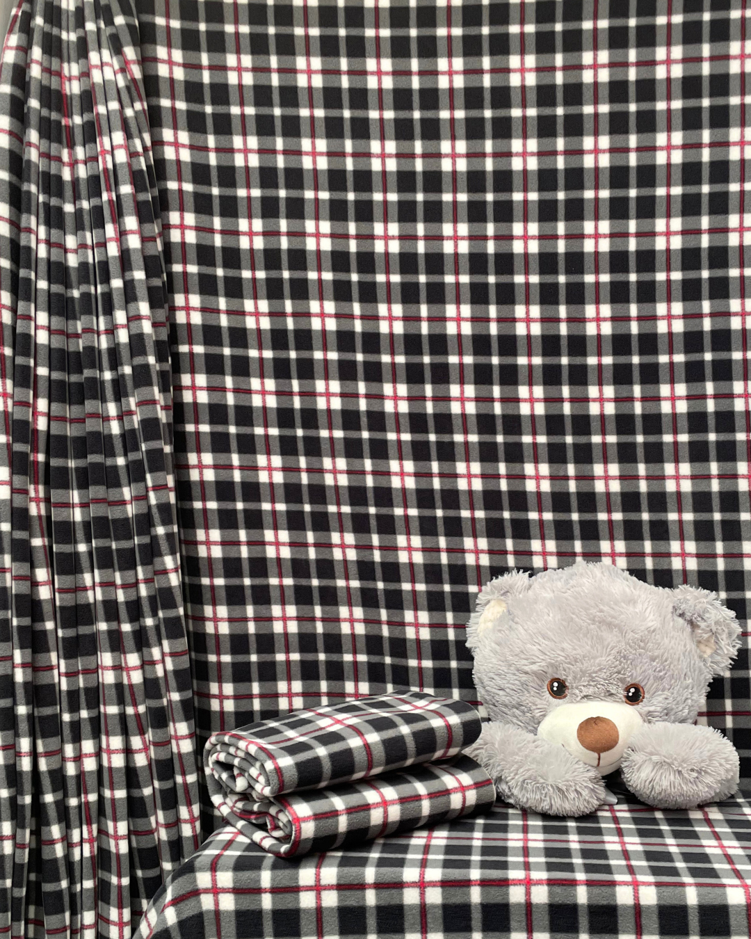 Polar Fleece Printed Anti-Pill Soft Washable Fabric- Tartan & Plaid