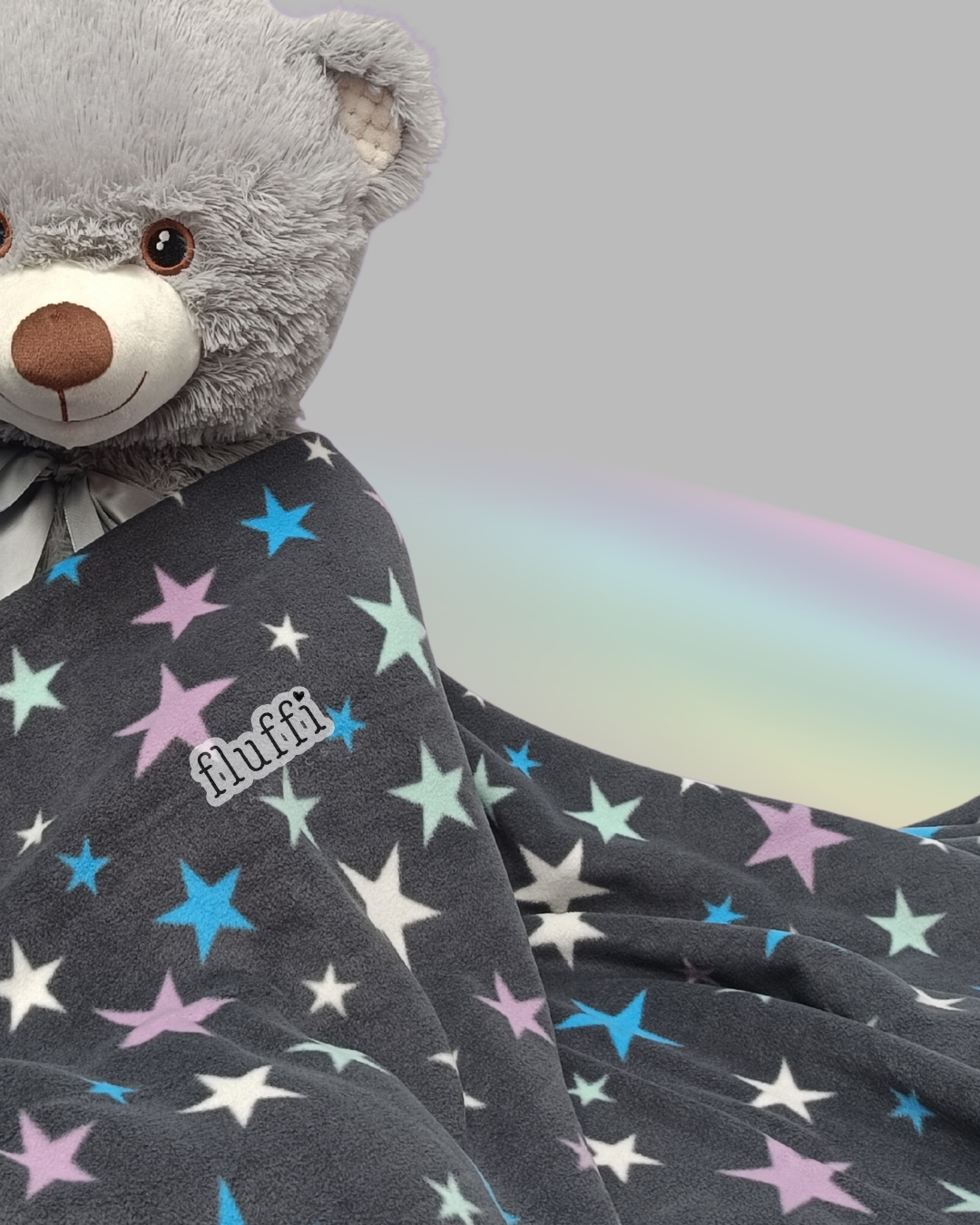 Ready Made Blanket- Grey Multi Stars