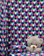 Polar Fleece Printed Anti-Pill Soft Washable Fabric - Purple Harlequin