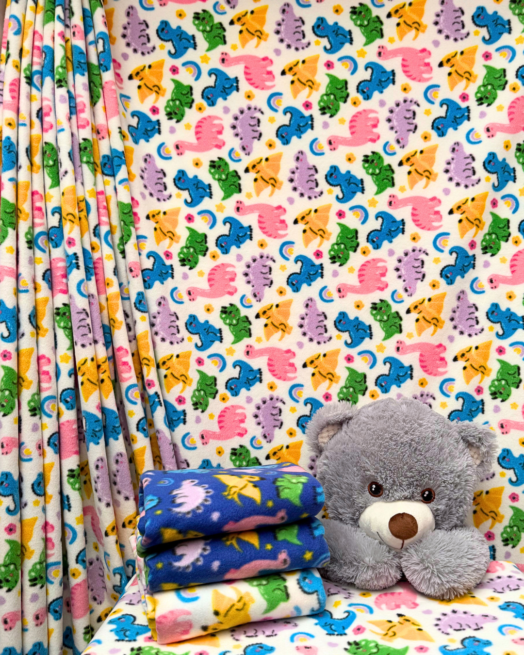 Polar Fleece Printed Anti-Pill Soft Washable Fabric - Junior Dinosaurs SQ809