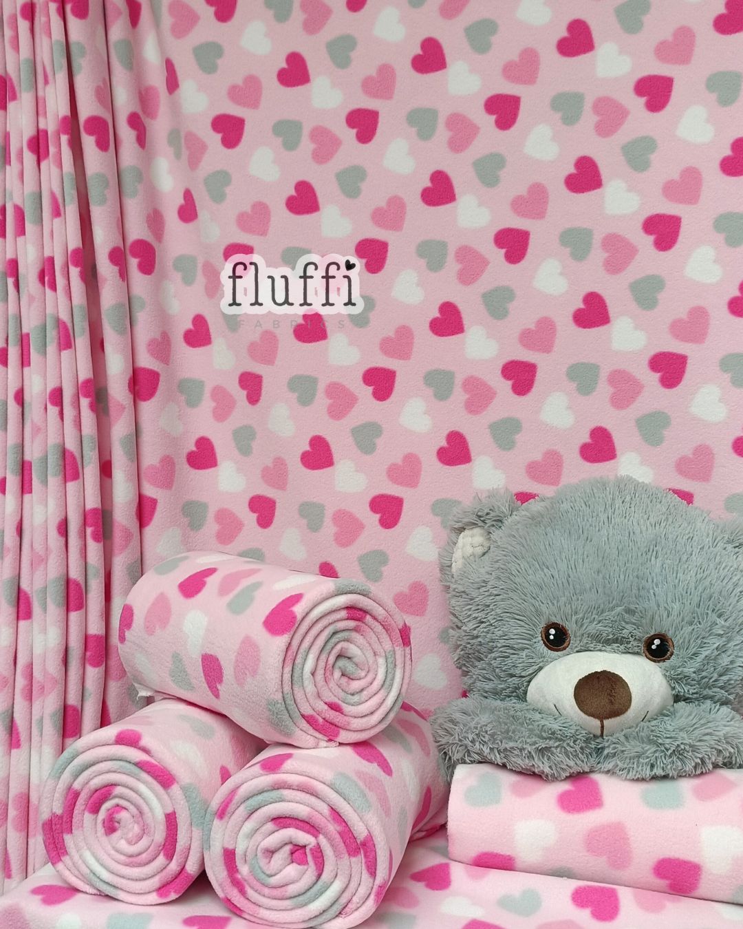 Polar Fleece Printed Anti-Pill Soft Washable Fabric - Love Sweethearts SQ978 BPN