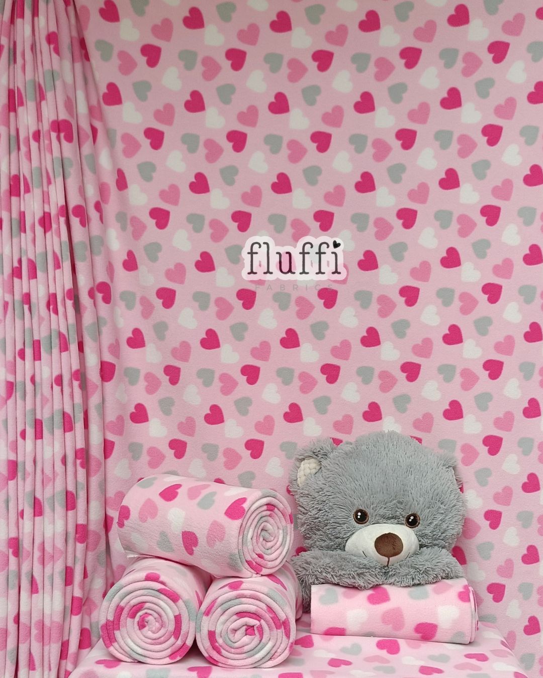 Polar Fleece Printed Anti-Pill Soft Washable Fabric - Love Sweethearts SQ978 BPN