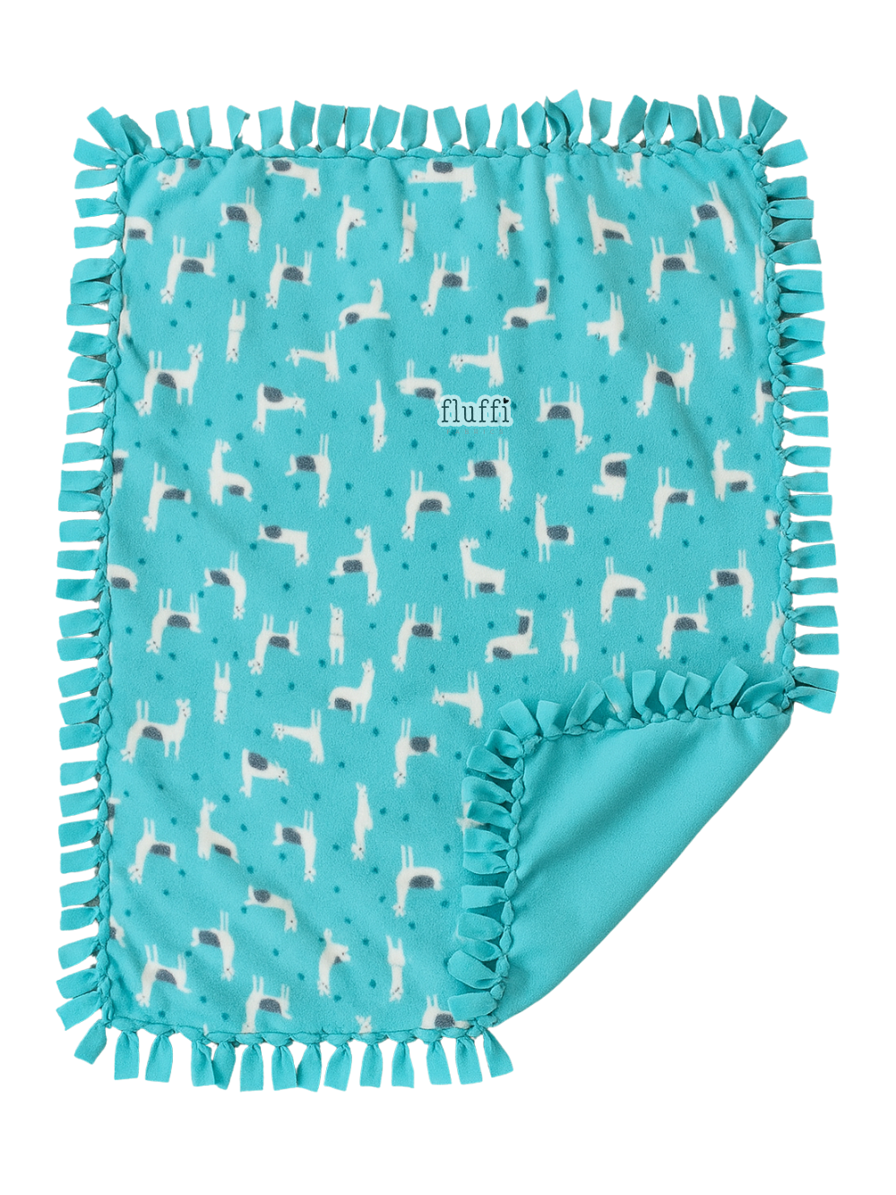 Make Your Own No Sew Blanket DIY Kit Llama Glama- Mint