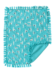 Make Your Own No Sew Blanket DIY Kit Llama Glama- Mint