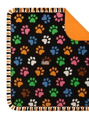 Make Your Own No Sew Blanket DIY Kit Multi Paws- Black