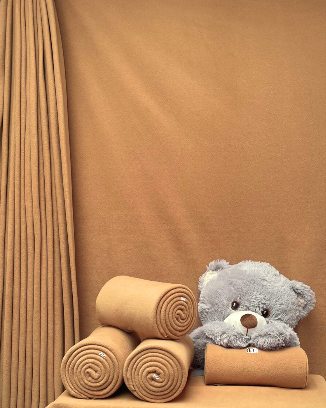 Polar Fleece Anti-Pill Soft Washable Fabric - Solid Colours Camel