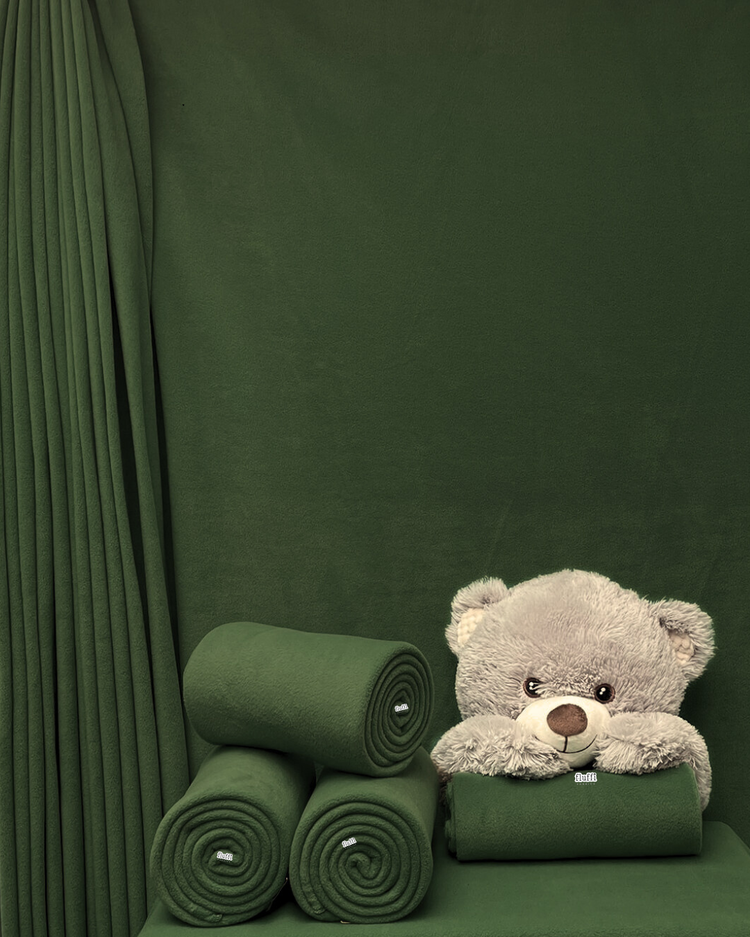 Polar Fleece Anti-Pill Soft Washable Fabric - Solid Colours Khaki