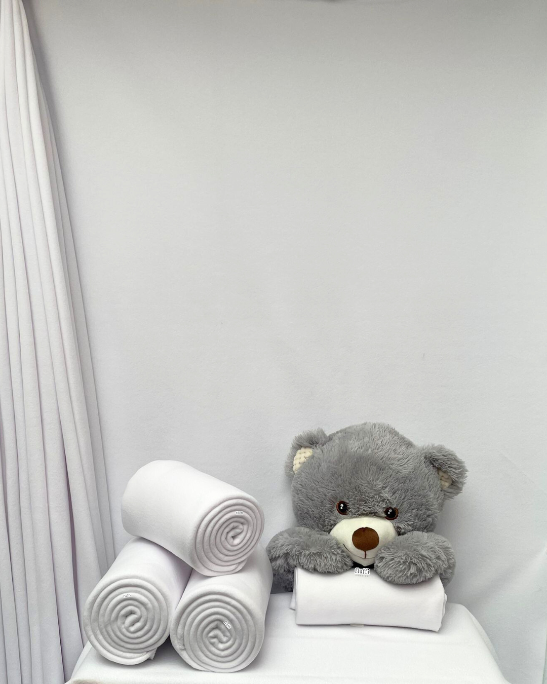 Polar Fleece Anti-Pill Soft Washable Fabric - Solid Colours White