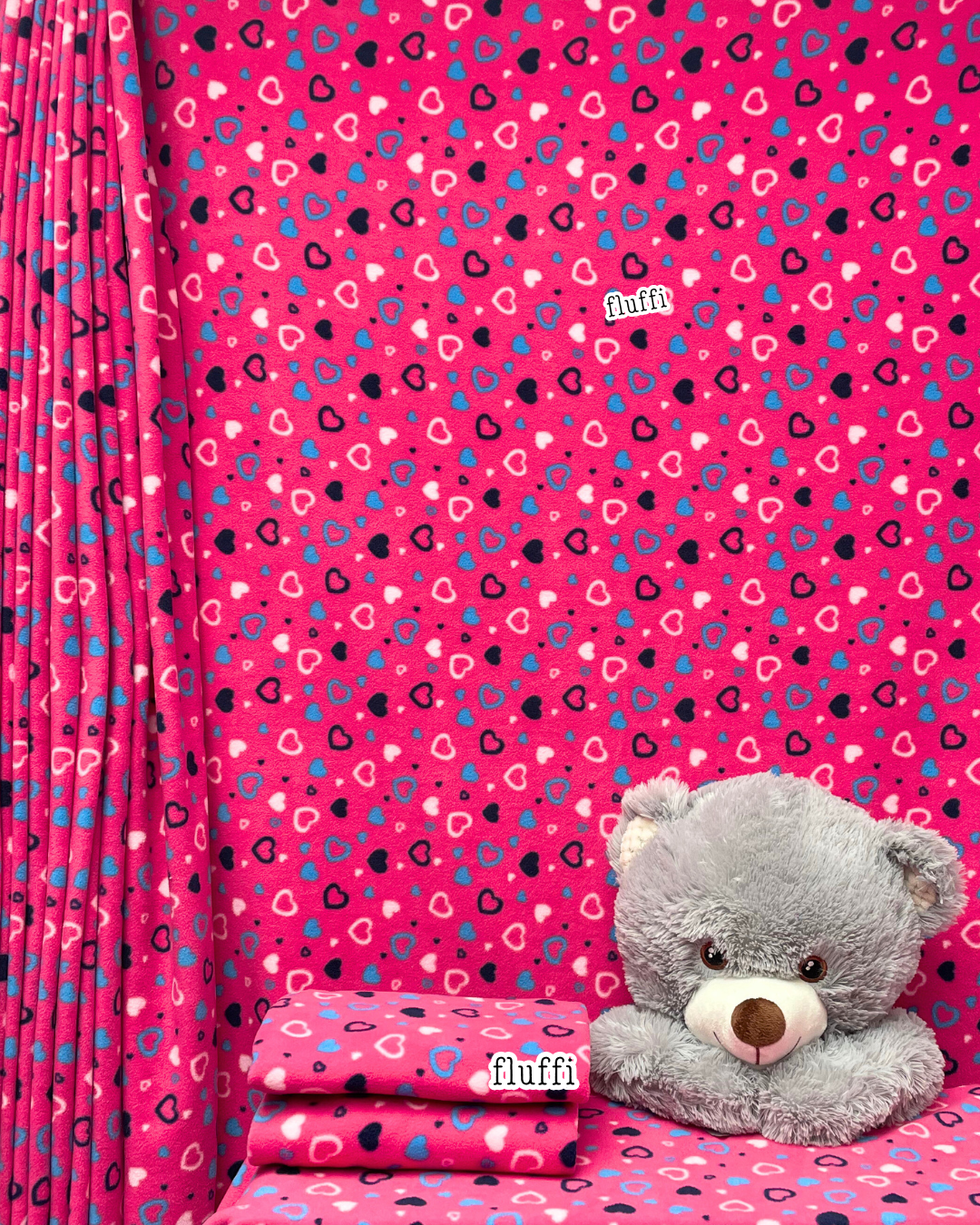 Polar Fleece Printed Anti-Pill Soft Washable Fabric - Love Heart Fest