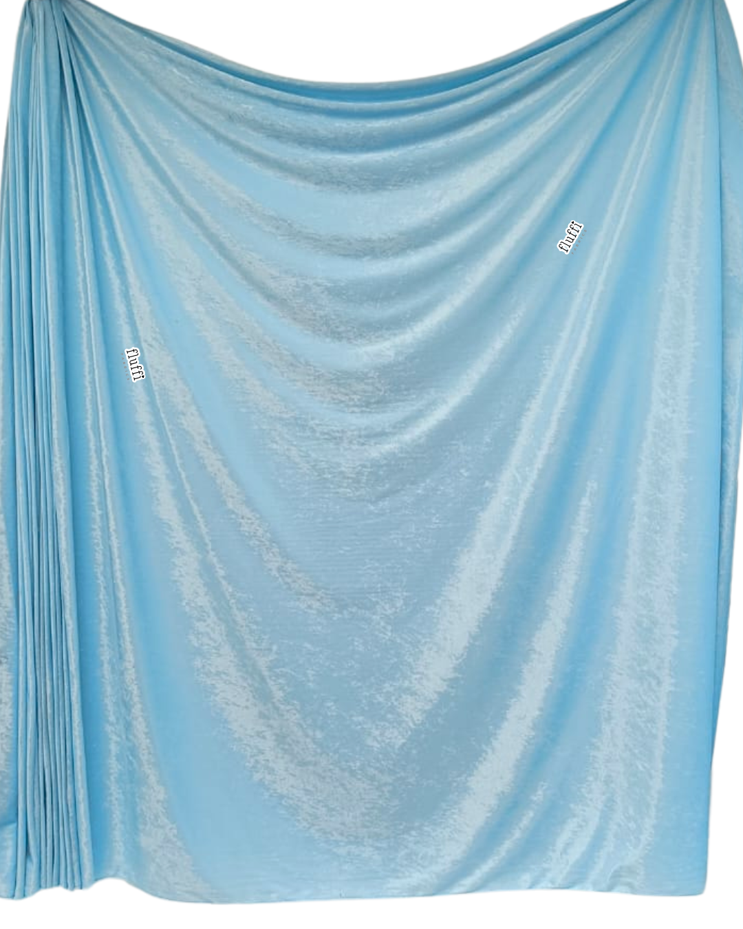 Crushed Velour Draping Decor Fabric Q156 Baby Blue