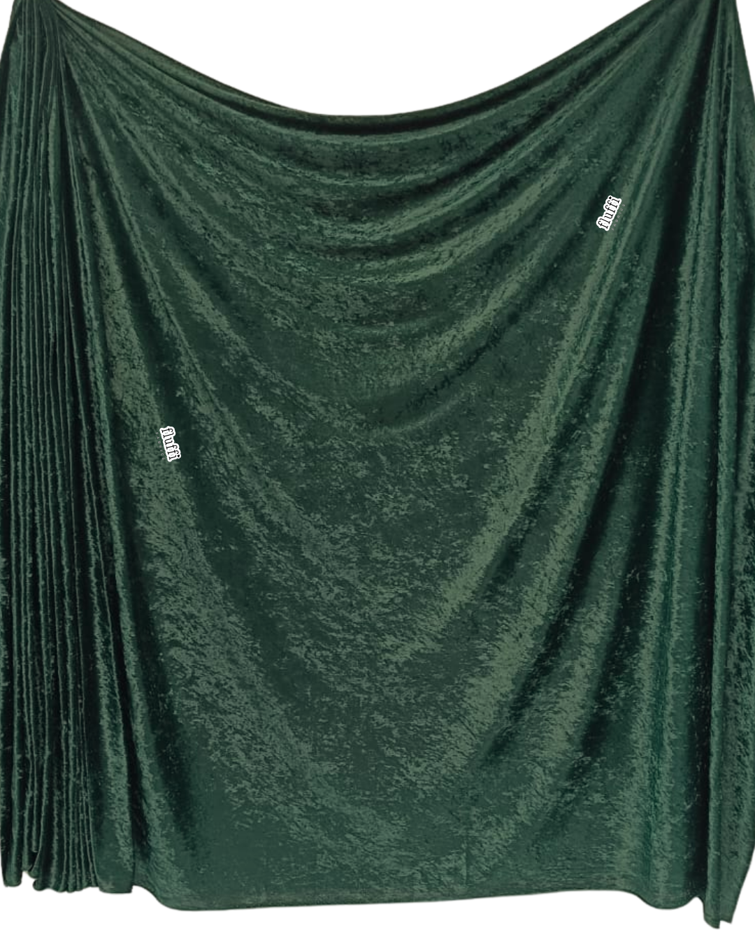 Crushed Velour Draping Decor Fabric Q156 Bottle Green