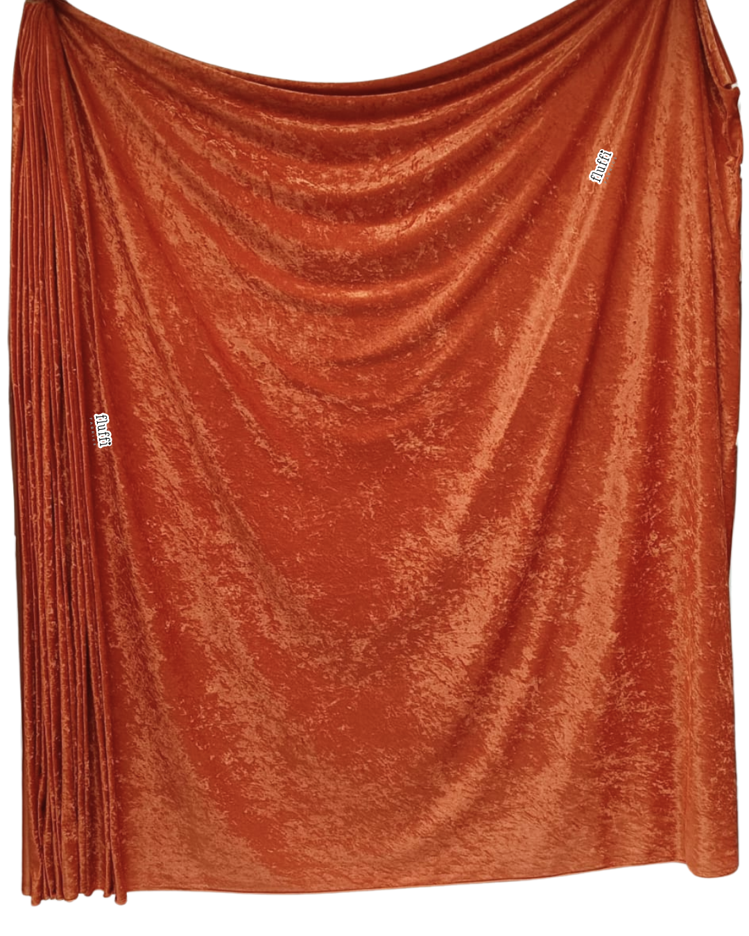Crushed Velour Draping Decor Fabric Q156 Burnt Orange