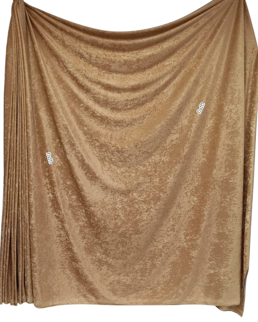 Crushed Velour Draping Decor Fabric Q156 Camel