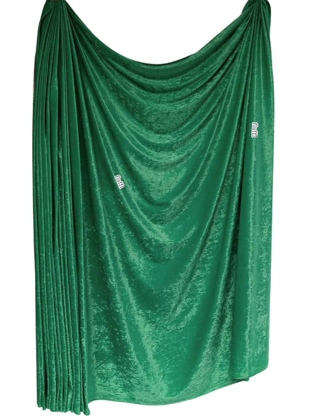 Crushed Velour Draping Decor Fabric Q156 Emerald Green