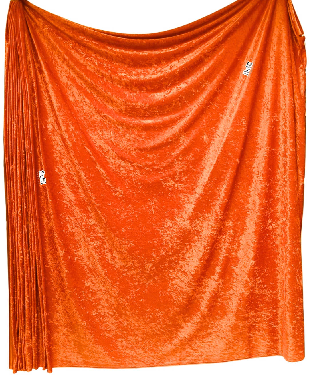 Crushed Velour Draping Decor Fabric Q156 Orange