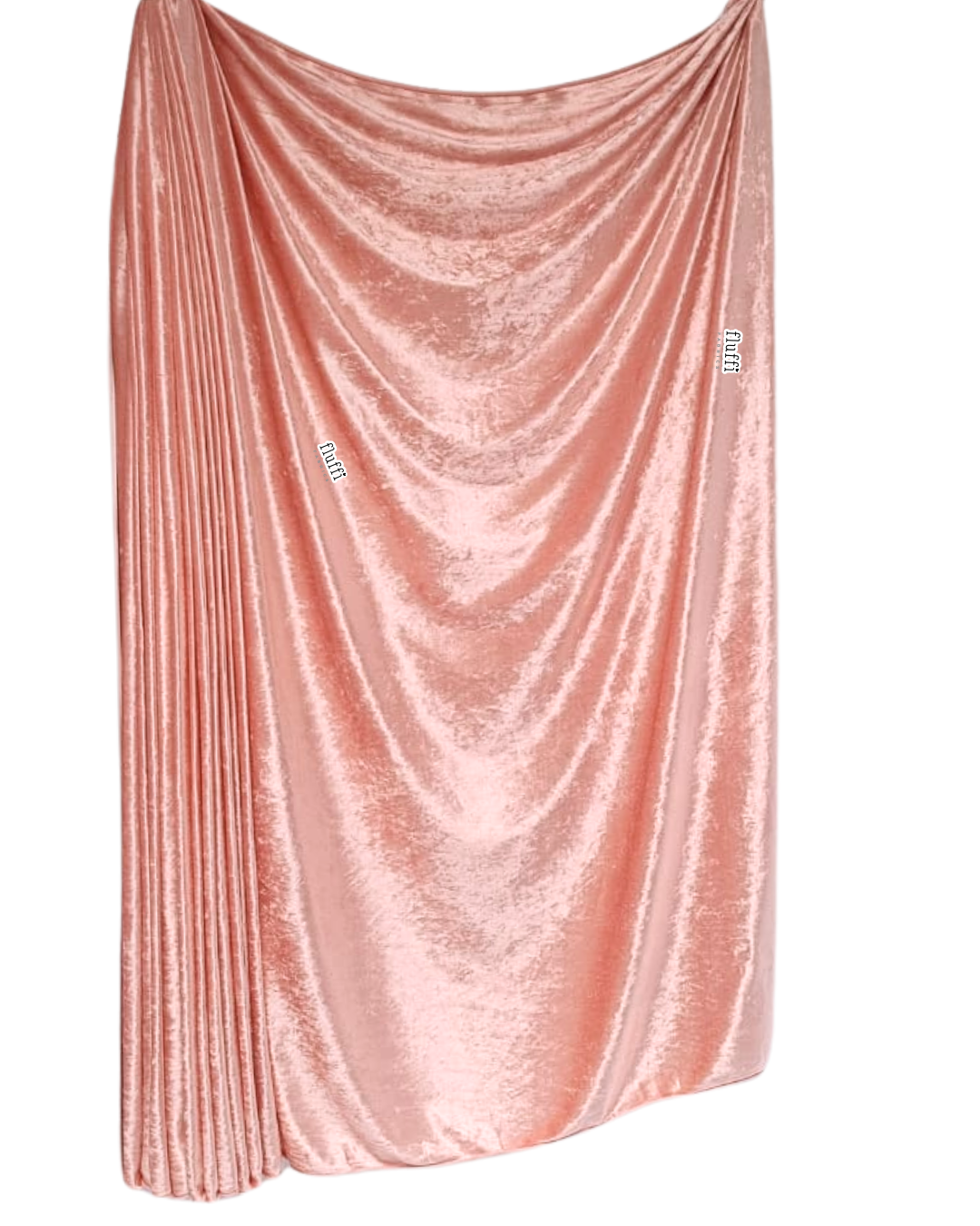 Crushed Velour Draping Decor Fabric Q156 Peach