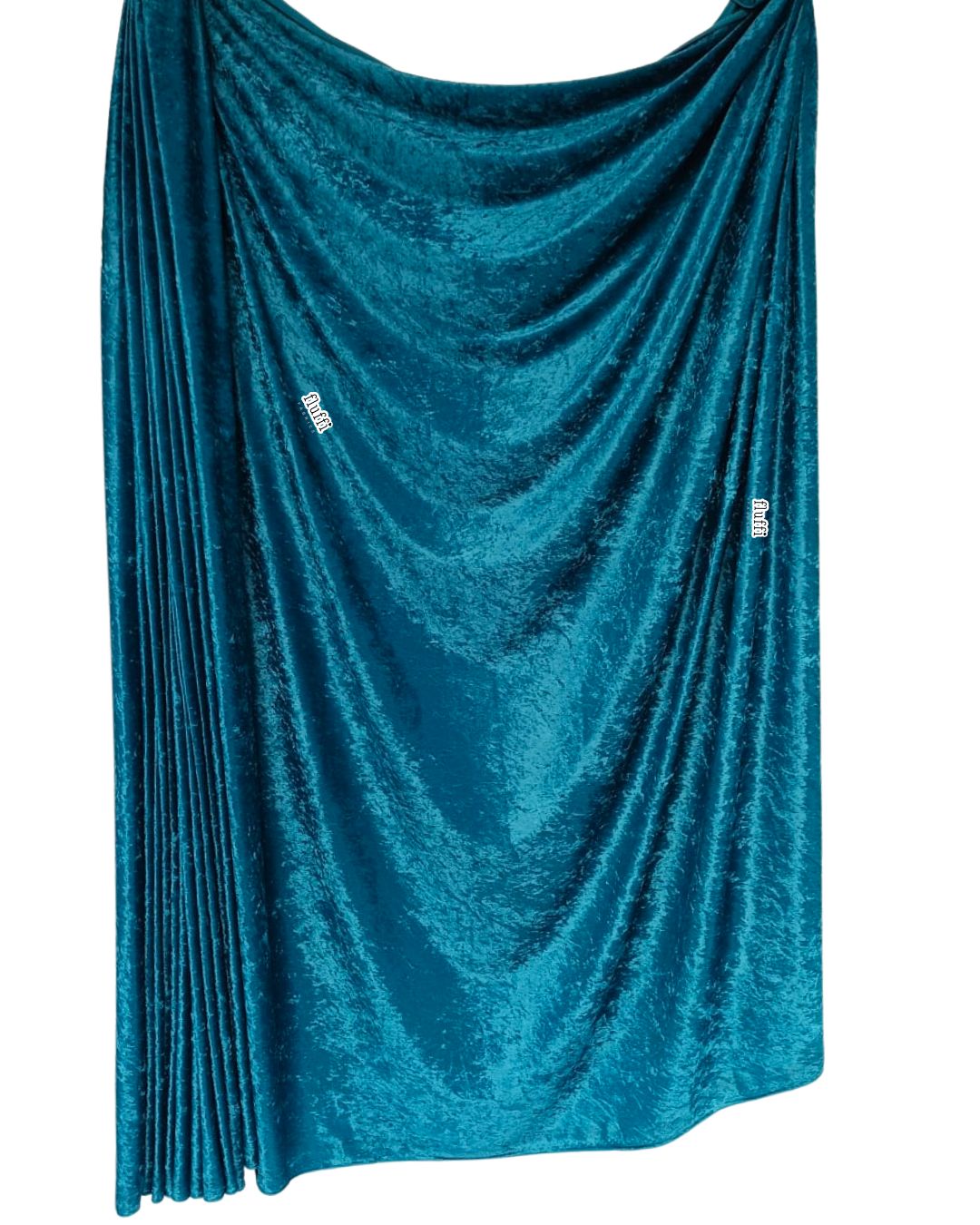 Crushed Velour Draping Decor Fabric Q156 Teal