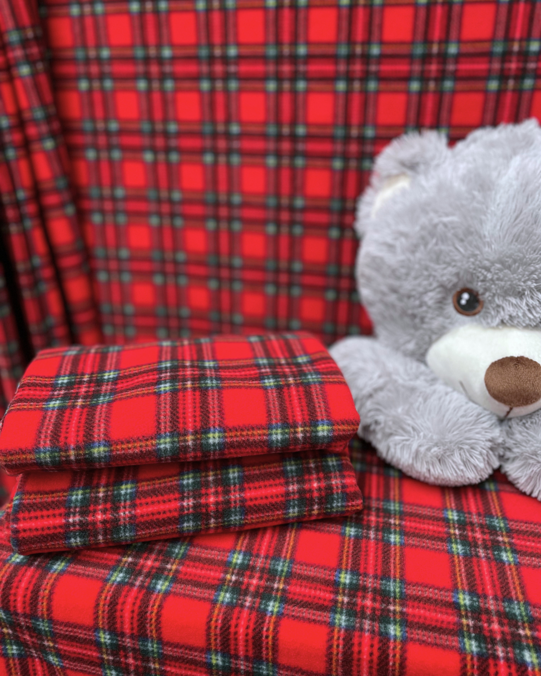 Polar Fleece Printed Anti-Pill Soft Washable Fabric- Tartan & Plaid