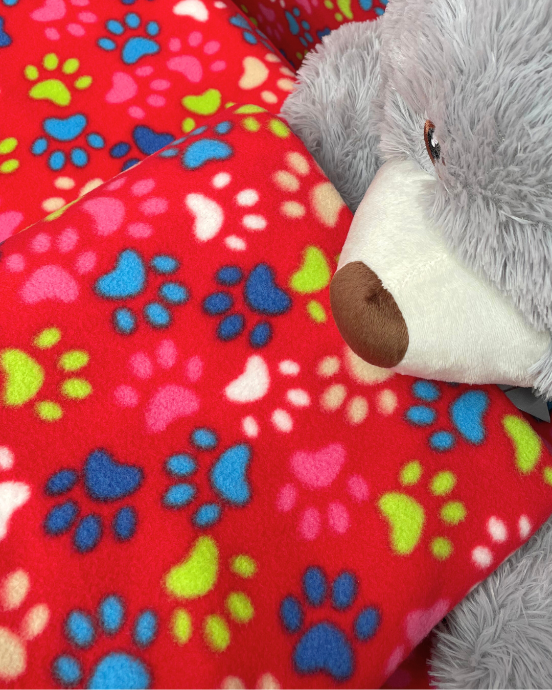 Polar Fleece Printed Anti-Pill Soft Washable Fabric - Multi Paws