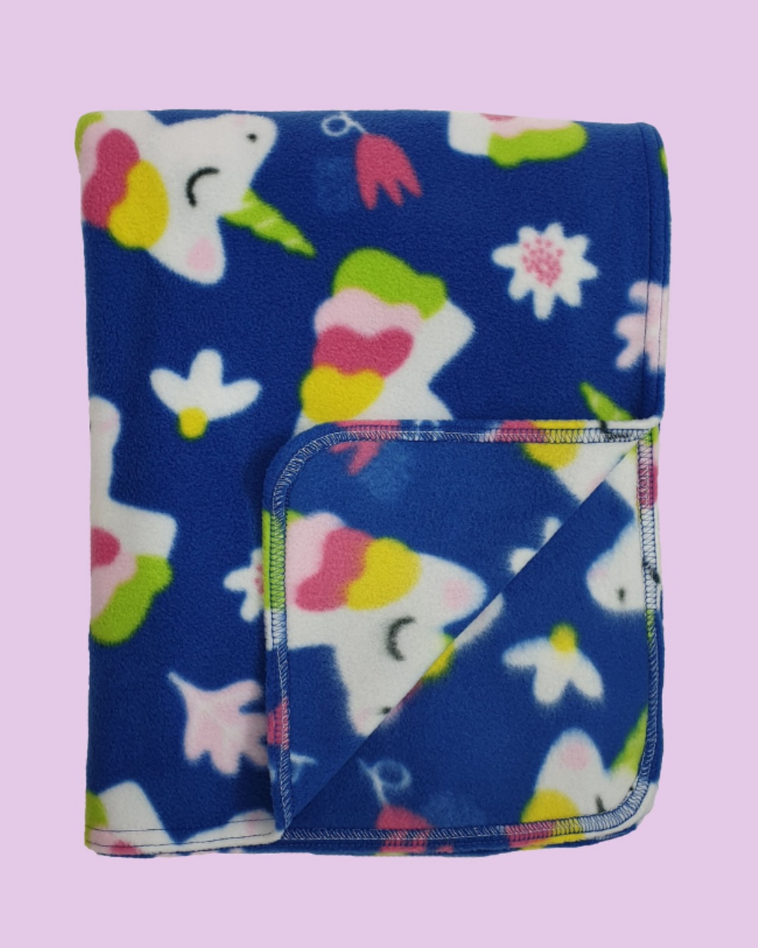 Ready Made Blanket- Blue Unicorns