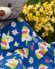 Ready Made Blanket- Blue Unicorns