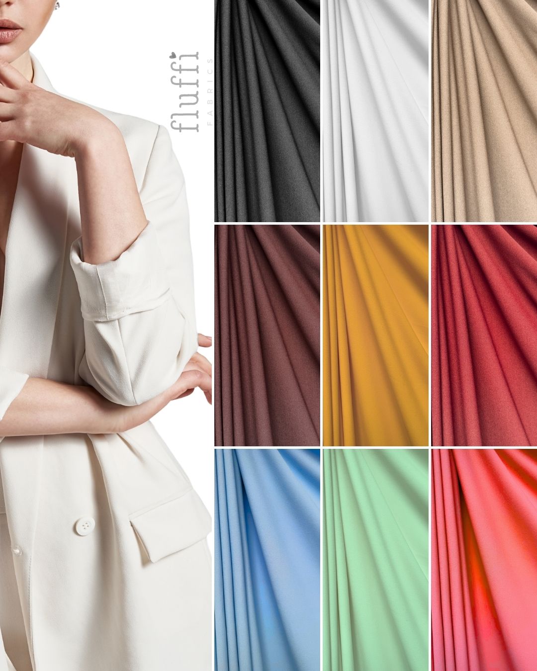 Scuba Crepe Stretch Jersey Dressmaking Fabric SQ181 Soft Mint