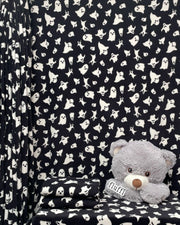 Polar Fleece Printed Anti-Pill Soft Washable Fabric - Scream Ghosts SQ899 BKWHT