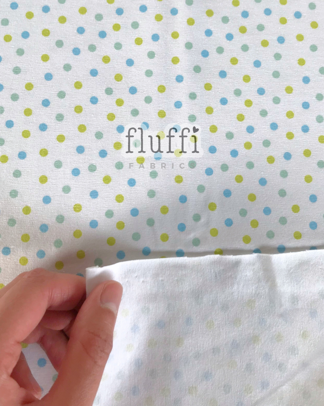 Organic Cotton Elastane Jersey 4 Way Stretch Fabric - Prints Spotty Brights SQ767