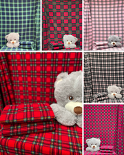 Polar Fleece Printed Anti-Pill Soft Washable Fabric- Tartan & Plaid