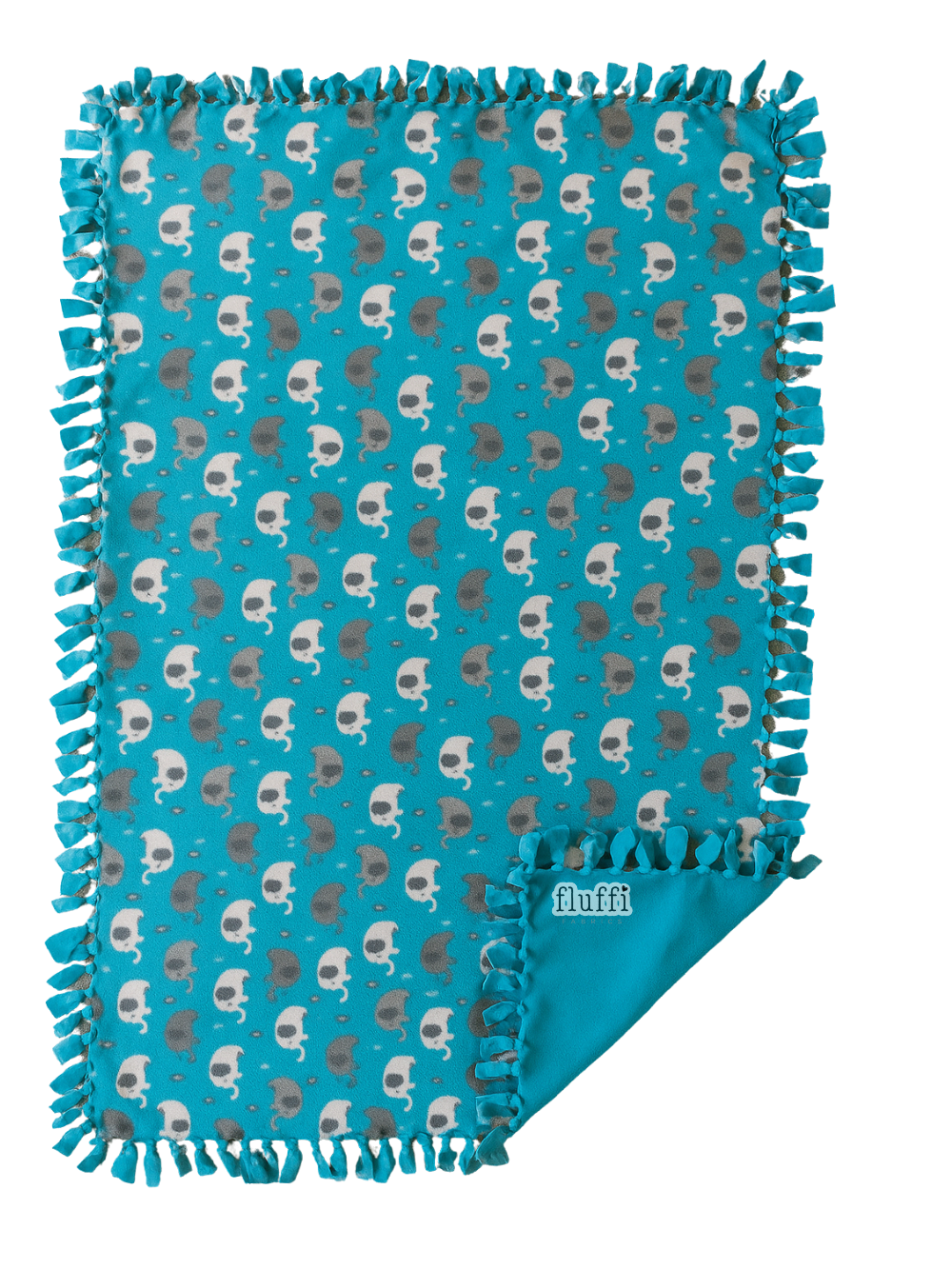 Make Your Own No Sew Blanket DIY Kit Baby Elephants- Turquoise