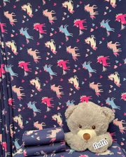 Polar Fleece Printed Anti-Pill Soft Washable Fabric - Unicorn Dreams Navy
