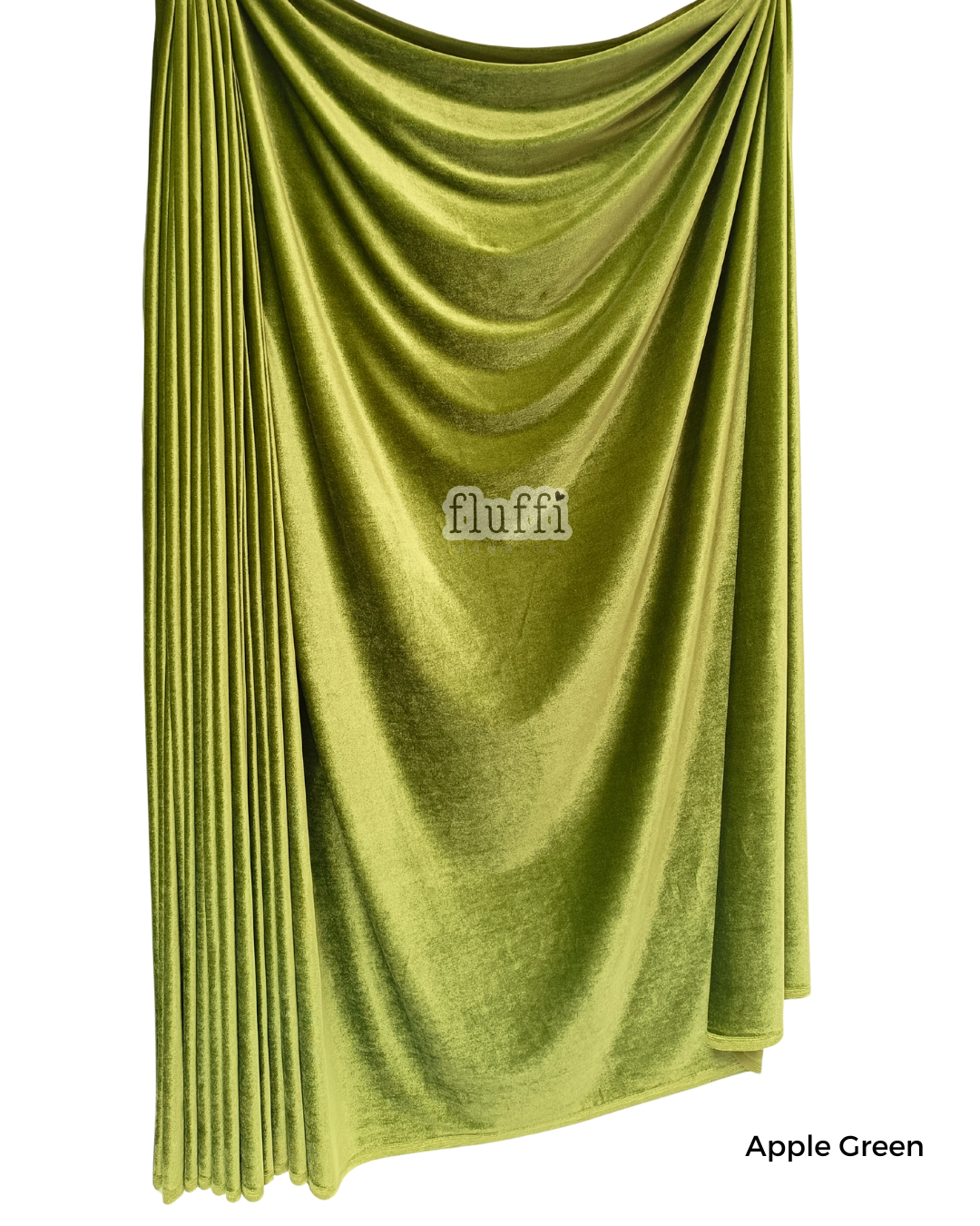 Smooth Stretch Span Velvet Fabric Q559 Apple Green