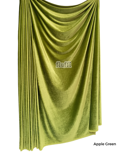 Smooth Stretch Span Velvet Fabric Q559 Apple Green