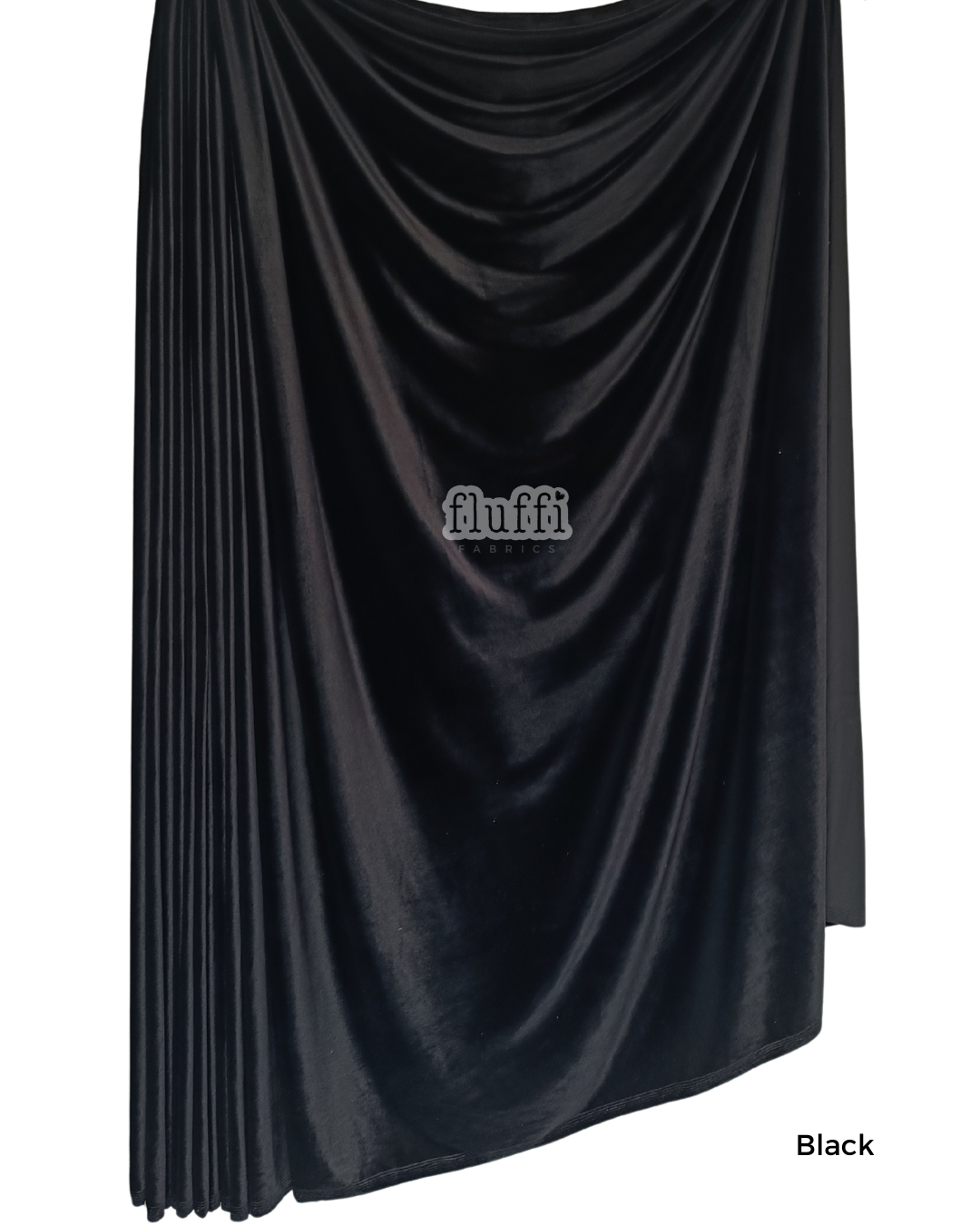 Smooth Stretch Span Velvet Fabric Q559 Black