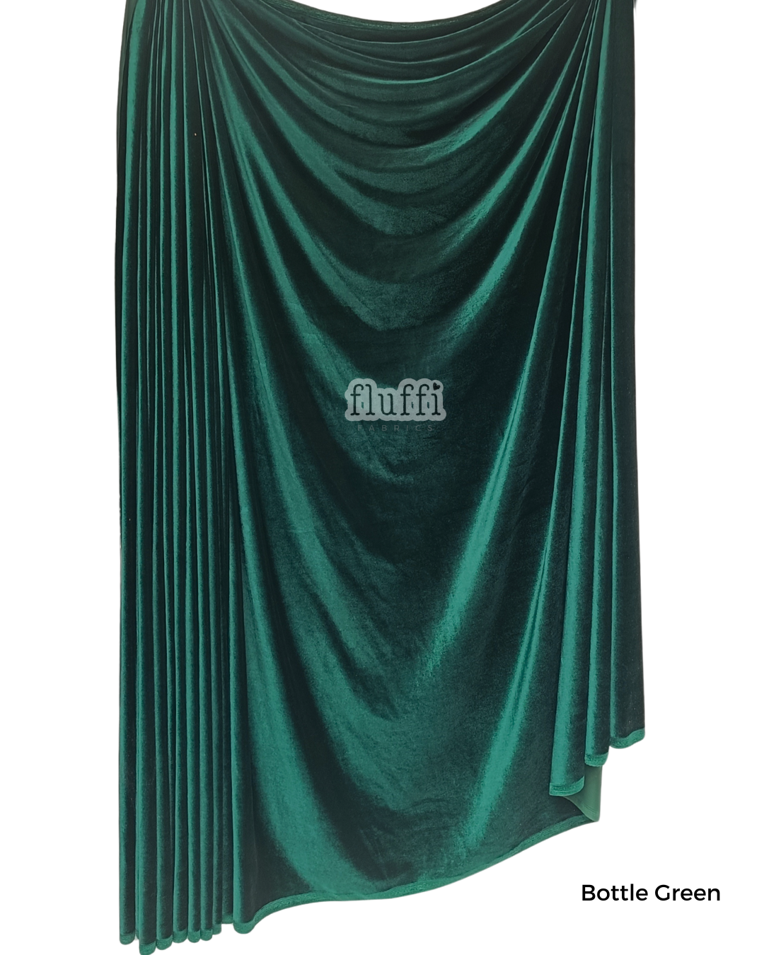 Smooth Stretch Span Velvet Fabric Q559 Bottle Green