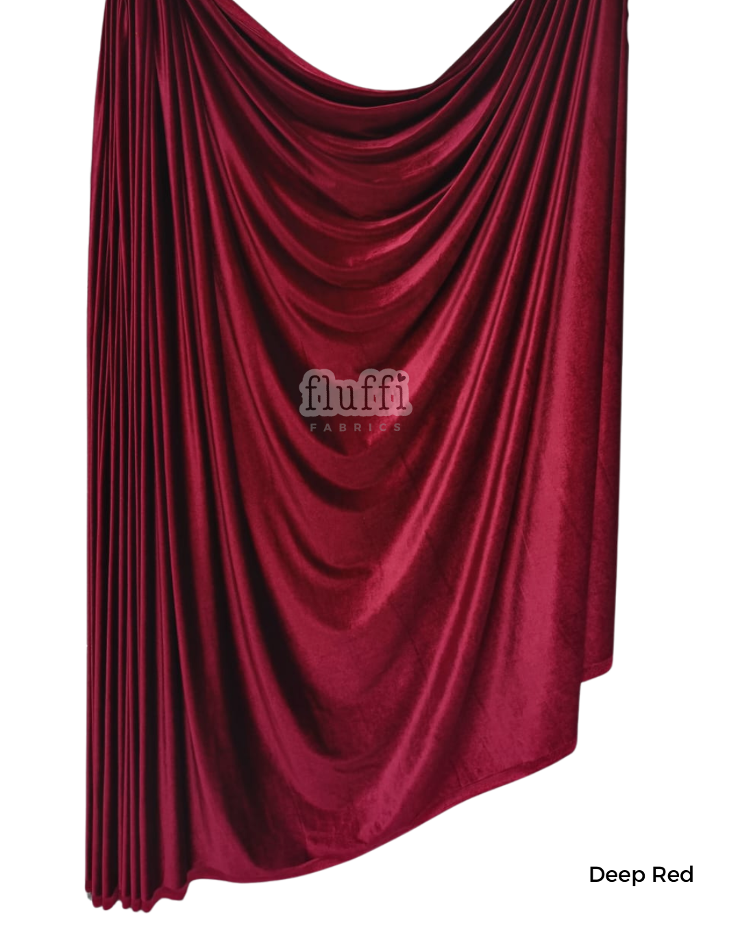 Smooth Stretch Span Velvet Fabric Q559 Deep Red