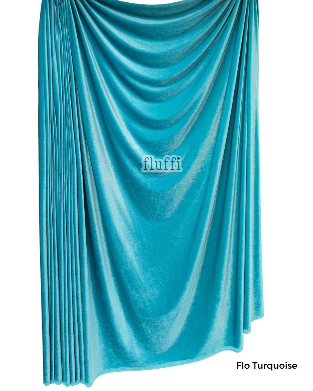 Smooth Stretch Span Velvet Fabric Q559 Flo Turquoise
