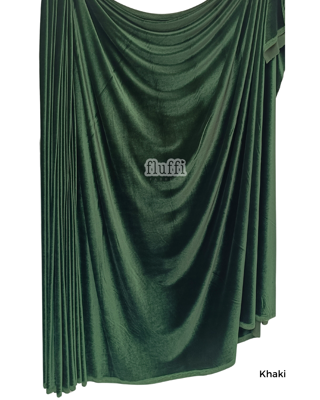 Smooth Stretch Span Velvet Fabric Q559 Khaki