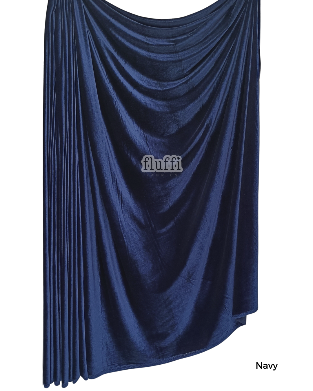 Smooth Stretch Span Velvet Fabric Q559 Navy
